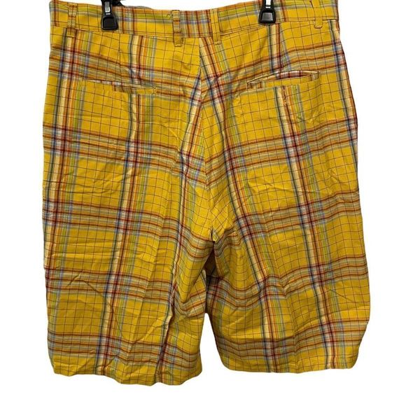 Vintage PWT Classic & Cool Women’s High Waist Golden Plaid Y2K Bermuda Shorts - Picture 2 of 3
